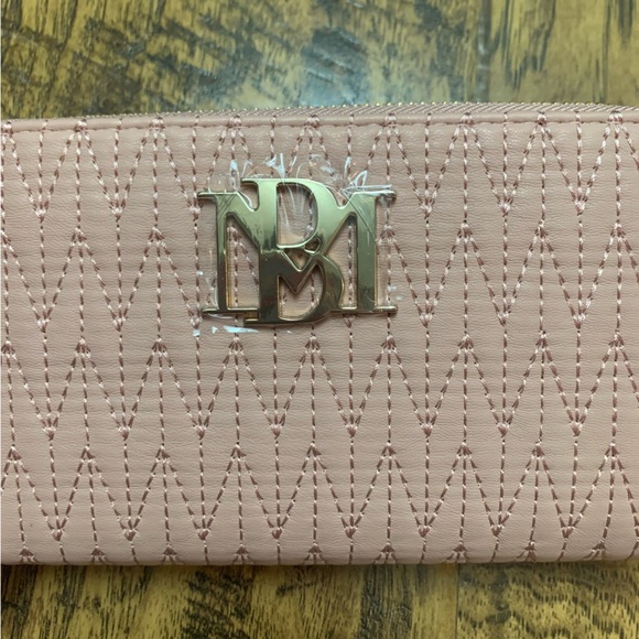 Badgley Mischka Long Wallet with Phone Pocket Wristlet Blush BM-4178 NEW - Picture 2 of 6